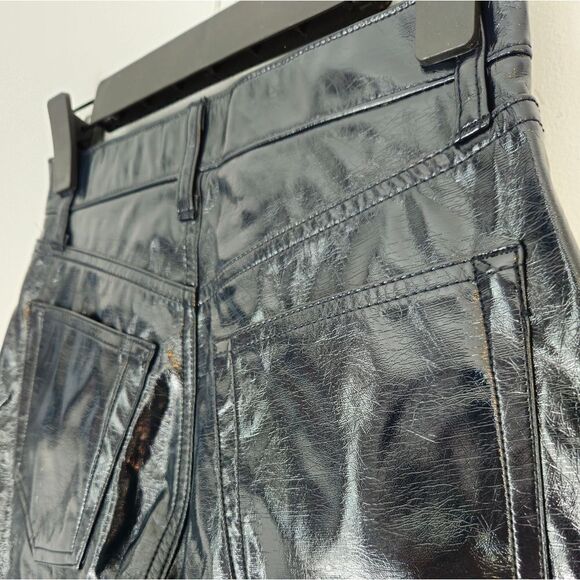 NWT Abercrombie & Fitch Patent Leather The 90s Straight Ultra High Rise Pant 25S - Picture 7 of 14